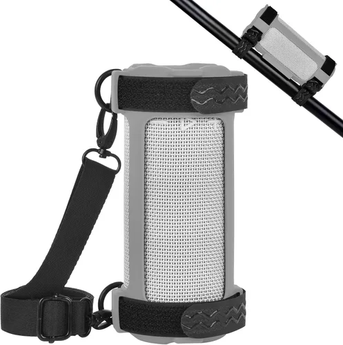 Vista 10 de Cubierta de silicona para JBL Grip Altavoz Bluetooth compacto, estuche de transporte portátil con correa de hombro desmontable ajustable para Negro