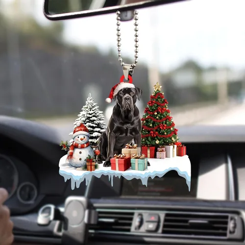 Vista 6 de Talataca Cane Corso - Adorno de Navidad plano 2D, cajas de regalo Cane Corso, decoración de árbol de pino, colgante de casa colgante para recuerdo
