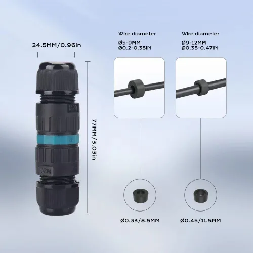 Vista 5 de Caja de conexiones eléctricas IP68 impermeable para exteriores, conector de cable, para reparación y extensión de cables, cable M20 de 2 vías de 2