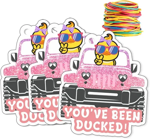 Vista 7 de You've Been Ducked, etiquetas de pato, lindas etiquetas de pato, etiquetas de pato de pato, tarjeta de juego de patitos, paquete de 35 unidades de 3