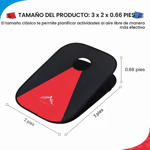 Vista 2 de Himal Tableros plegables portátiles para juego de Corn Hole (de 3 x 2 pies), con 8 sacos para jugar, Azul 8 Toss Bags, Carrying Case, Outdoor Lawn