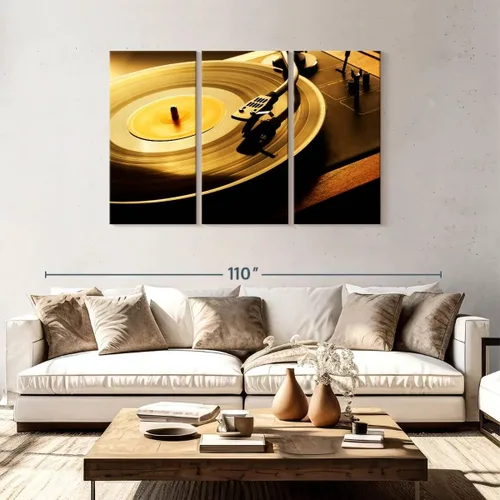 Vista 97 de Elephant Stock BW - Reproductor de discos de vinilo para pared, lienzo horizontal, decoración de pared de sala de estar de 3 piezas, impresión