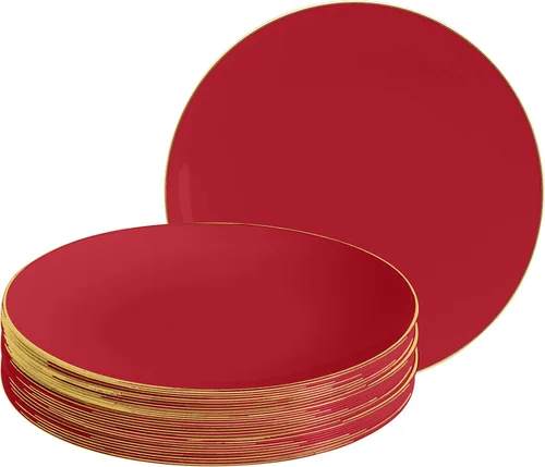 Vista 60 de LUXE PARTY NYC - Juego de 30 platos de plástico para vajilla Desechables 7.5 pulgadas Plato de ensalada Aperitivo Postre Artículos