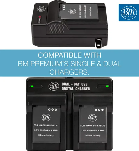 Vista 3 de BM EN-EL12 Batería para Nikon Coolpix A1000, B600, W300, A900, AW100, AW110, AW120, AW130, S6300, S8100, S8200, S9050, S9200, S9300, S9300, S999