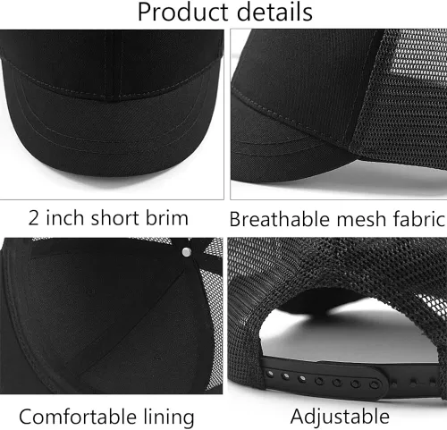 Vista 4 de FASHIXD Gorra de béisbol de malla de talla grande, transpirable, de ala corta, para verano, para camionero, para correr