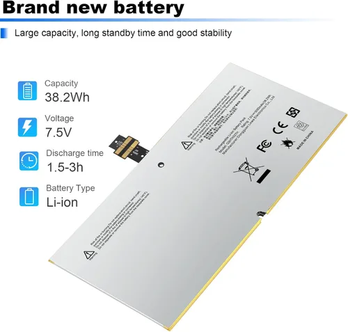 Vista 3 de Futurebatt DYNR01 G3HTA027H - Batería de repuesto para laptop Microsoft Surface Pro 4 1724 12.3 pulgadas Tablet Series G3HTA026H G3HTA027H 7.5V