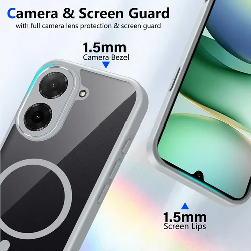 Vista 587 de Funda magnética transparente compatible con Xiaomi 17T, color negro 2 en 1 PC + TPU cubierta de teléfono a prueba de golpes, carcasa protectora