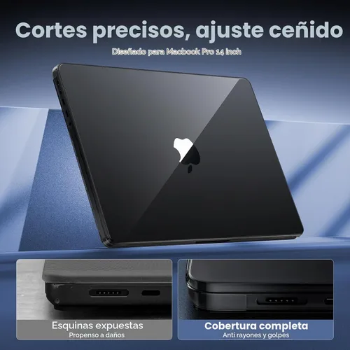 Vista 4 de Soonjet Funda para MacBook Pro de 14 pulgadas M5 M4 M3 M2 M1 Pro/Max 2026 Crystal Black