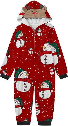 Vista 2 de GIERIDUC Conjunto de pijama de Navidad a juego para parejas, conjunto de pijamas de Navidad para la familia Onsie, pijamas a juego para hombre