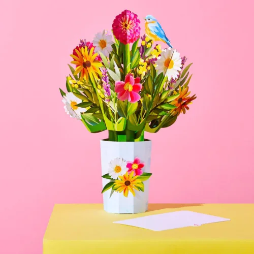 Vista 5 de Lovepop Ramo de flores de Susan de ojos negros – Ramo de flores de papel amarillo 3D para ella, amiga, mamá, compañera de trabajo