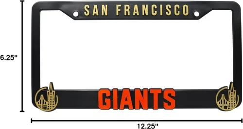Vista 7 de SF Giants V2 - Marco elevado 3D para placa de matrícula de San Francisco, 1 paquete de cubierta para matrícula de automóvil, soporte universal negro