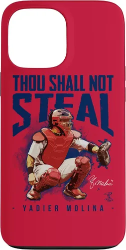 Vista 24 de Yadier Molina - Carcasa para iPhone 17, diseño de "Thou Shall Not Steal