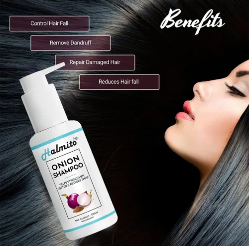 Vista 2 de Champú acondicionador para cabello con extracto de aceite de semilla de cebolla roja, aceite de semilla negra y provitamina 3.4 fl oz
