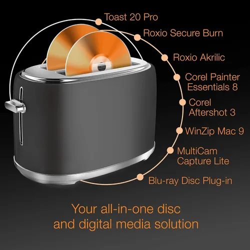 Vista 2 de Roxio Toast 20 Pro CD, DVD & Blu-ray Burner for Mac Digital Media Management & Creativity Software Suite [Mac Disc]