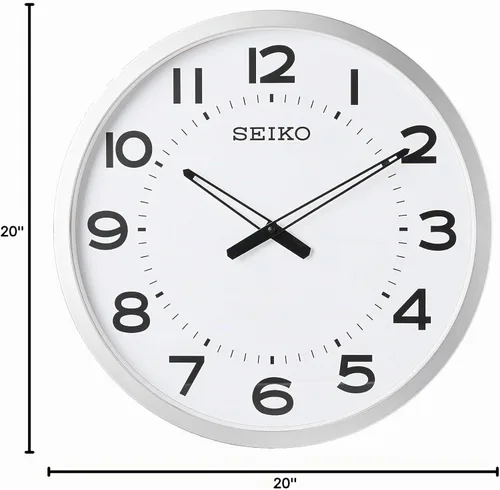 Vista 6 de SEIKO QXA563SLH Reloj de pared grande, plateado, 29 pulgadas Plata