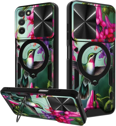 Vista 90 de Funda para Samsung Galaxy A03S de 6.5 pulgadas, funda protectora resistente con función atril giratorio de 360 grados, funda protectora resistente