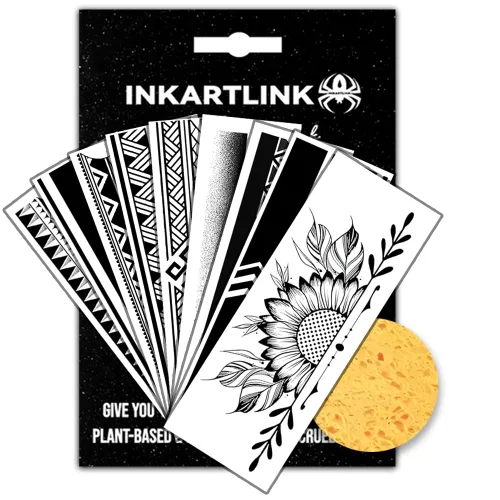 Vista 10 de INKARTLINK Tatuajes temporales semipermanentes, tatuajes de brazo realistas, impermeables y no reflectantes, embalaje exquisito, diseño único