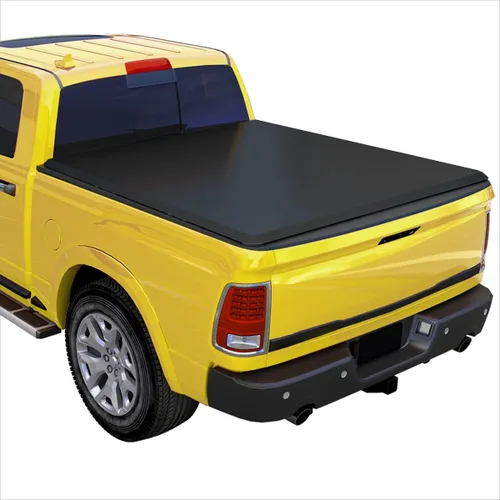 Vista 7 de Cubierta tonneau de vinilo suave de tres pliegues compatible con Nissan Frontier 05-21 Fleetside/Styleside 6 pies 1 pulgada cama