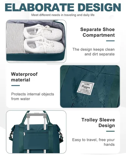 Vista 71 de Bolsa de viaje para mujer, bolsa deportiva para gimnasio, H-Negro