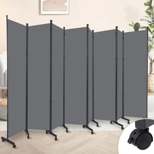 Vista 12 de Room Divider Large 1 Panel Privacy Screen,Portable Room Partition on Wheels Beige