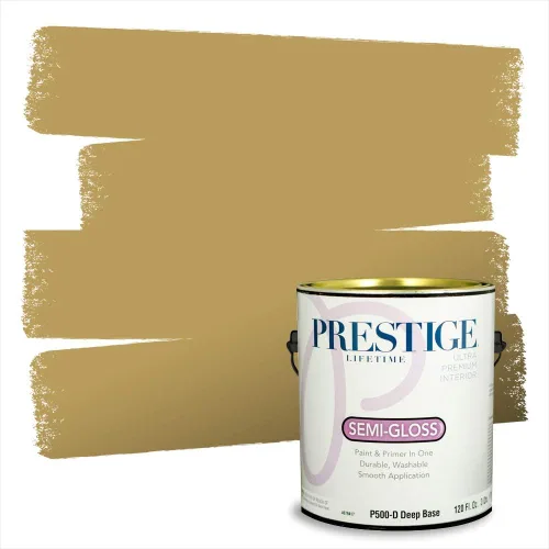 Vista 176 de PRESTIGE Pinturas de pintura exterior e imprimación en uno, 1 galón, plano, combinación comparable de Benjamin Moore* Manzanilla*