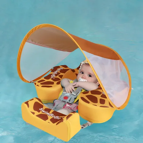 Vista 11 de Swimbobo Baby Floats for Pool with Canopy Non Inflatable Soft Skin-Friendly Fabric Material Infant Swim Float for Boys and Girls Swimming Pool Toys