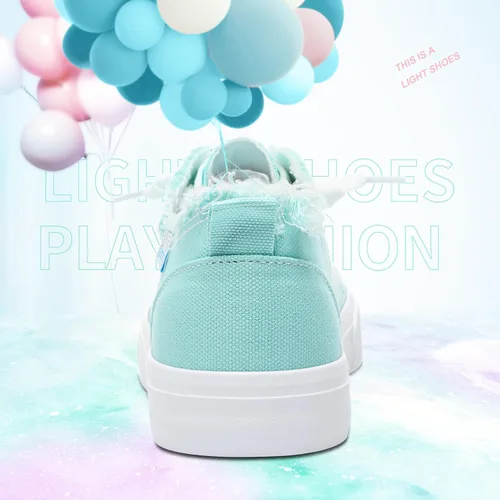 Vista 4 de Obtaom Play Tenis de lona para mujer, sin cordones, a la moda, blanco desgastado y estampado de leopardo