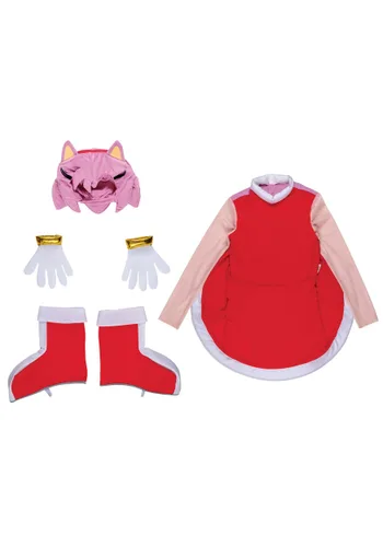 Vista 2 de Disfraz Deluxe de Amy Rose para Mujer de Sonic the Hedgehog Multicolor