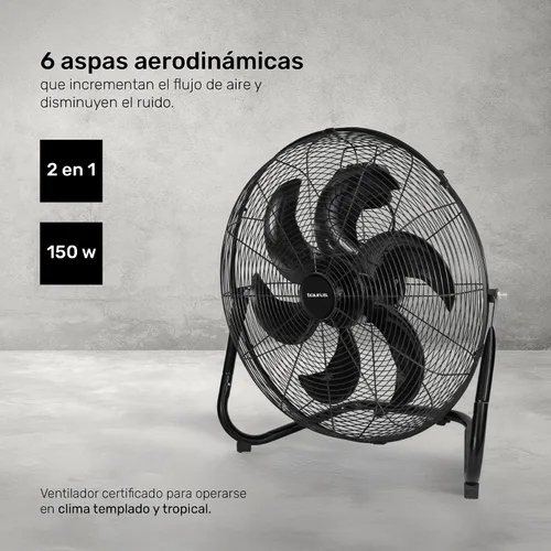 Vista 4 de Taurus FLASH - Ventilador industrial de piso de 20 pulgadas, ventilador de parrilla de metal de alta velocidad con cuchillas de plástico