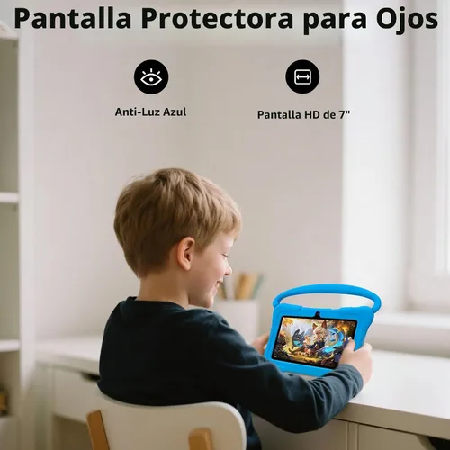 Vista 6 de Tableta para niños de 7 pulgadas con funda, tabletas Android de 32 GB para niños, 1 TB expandir