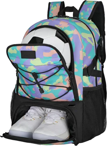 Vista 7 de Goloni Mochila de fútbol,Mochila de baloncesto con compartimento para pelotas y compartimento para zapatos,Mochila para baloncesto,Fútbol