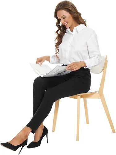 Vista 5 de XELORNA Pantalones de yoga para mujer, leggings elásticos y ajustados, pantalones casuales de negocios, con bolsillos