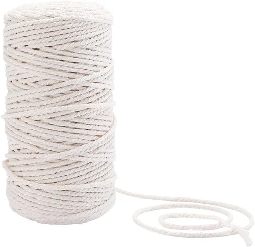 Vista 3 de Cordón de macramé de 0.118 in, algodón natural, 218 yardas (656.2 ft)