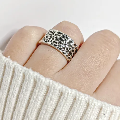 Vista 182 de Anillo de plata de ley 925, minimalista, ajustable, hecho a mano, para mujeres y niñas