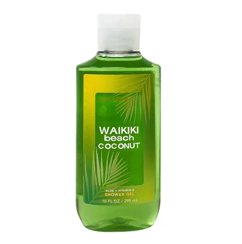 Vista 3 de Bath & Body Works Waikiki Beach Coconut - Juego de 3 piezas, crema corporal, gel de ducha, loción corporal, con jabón cremoso en barra de rosas