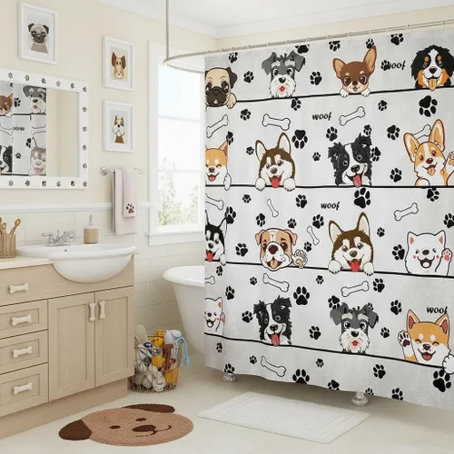 Vista 51 de Castle Fairy Watercolr - Cortina de ducha de tela de carreras de caballos, cortinas de ducha de juego de caballos para baño, cortina de ducha