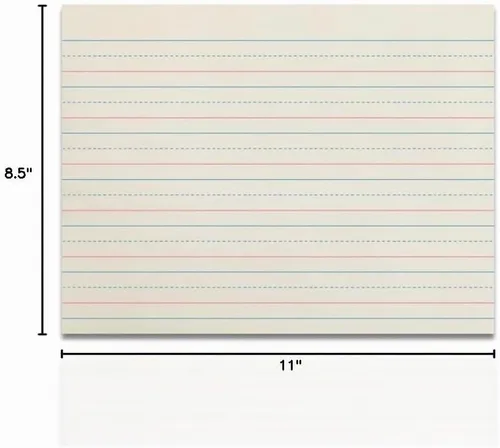 Vista 8 de School Smart Papel de periódico rojo y azul, rayas de 3/4 pulgadas, 11 x 8-1/2 pulgadas, 500 hojas, blanco