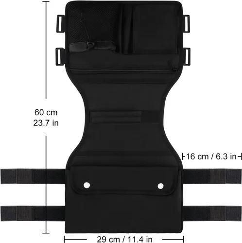 Vista 2 de supregear Bolsa lateral para andador, bolsa de accesorios para andador con portavasos, cesta plegable para andador impermeable, organizador caddy