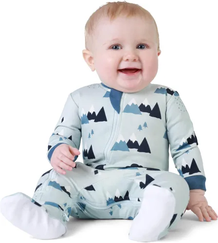 Vista 25 de ZippyJamz - Pijama orgánica para bebé con pies y cremallera para cambiar pañales fácil y rápido