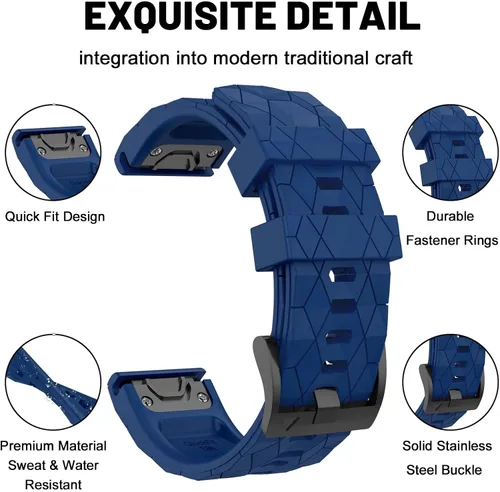 Vista 3 de Compatible con Garmin Fenix 7X Band 1.024 in de ancho, correas de reloj suaves de repuesto para Fenix 7X/Fenix 6X/Fenix 6X Pro/Fenix 5X/Fenix 5X