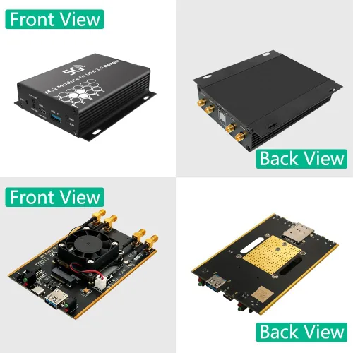 Vista 5 de HLT Adaptador NGFF (M.2) 4G/5G a USB 3.0 con alimentación auxiliar y ventilador enfriador