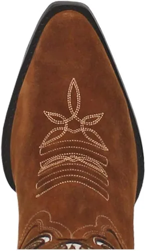 Vista 4 de Dan Post Boots Womens Moni Tool-Inlay Snip Toe Boots Mid Calf Mid Heel 2-3" - Brown