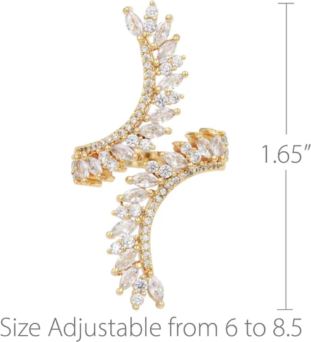 Vista 4 de Lavencious Anillo de moda de cóctel ajustable de 6 a 8.5 CZ Marquise Shape Jewelry para mujer