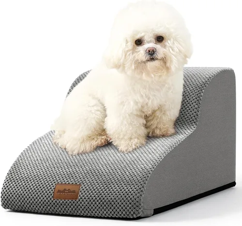 Vista 28 de COZY KISS Escaleras para perros pequeños de 11.8 pulgadas de alto, escalón curvado para cachorros, gatos mayores, rampa mediana para mascotas