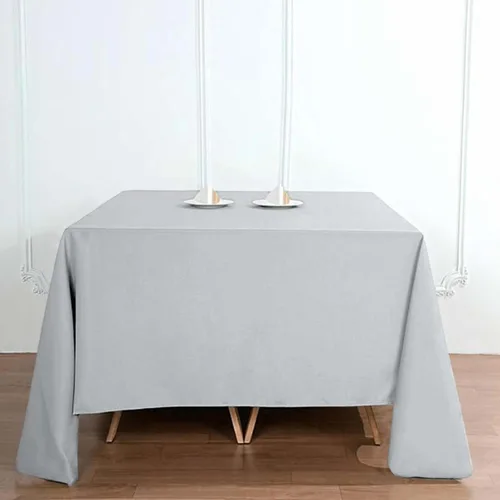 Vista 175 de Efavormart - Mantel cuadrado de lino de poliéster sin costuras, 54 x 54 pulgadas, color beige, para banquetes de boda, fiesta, restaurante