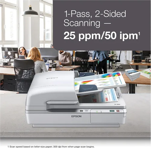 Vista 3 de Epson WorkForce DS-6500 - Escáner de hojas y documentos a color, alimentador automático de documentos (ADF) y dúplex de 100 páginas (B11B205221)