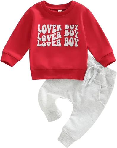 Vista 66 de Conjunto de 2 piezas de ropa para bebé y niño, sudadera con cuello redondo con letras y pantalones casuales de otoño e invierno B Negro-marrón