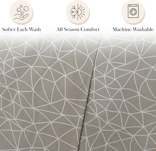 Vista 187 de Southshore Fine Living, Inc. Colección Winter Brush, juego de sábanas de 3 piezas para cama individual, sábana bajera con bolsillo profundo de 14
