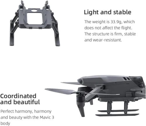 Vista 4 de SeiZed Foldable Landing Gear for D-JI Mavic 3 Drone Quick Release Heightening Protection Bracket Feet Stand Support Protector Accessory