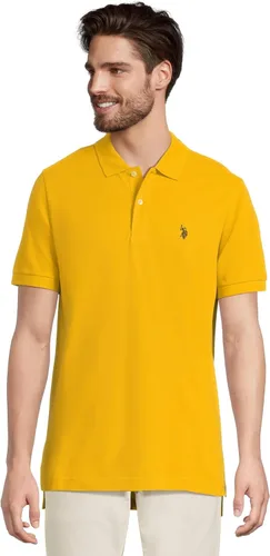 Vista 19 de Polo de piqué de algodón sólido para hombre con pequeño Pony Gris jaspeado
